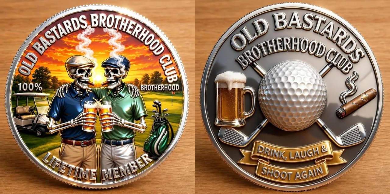 ⛳ Last Day 60% OFF - Old Bastards Golf Brotherhood Club Coin | Lifetime Member Golf Gift for Men