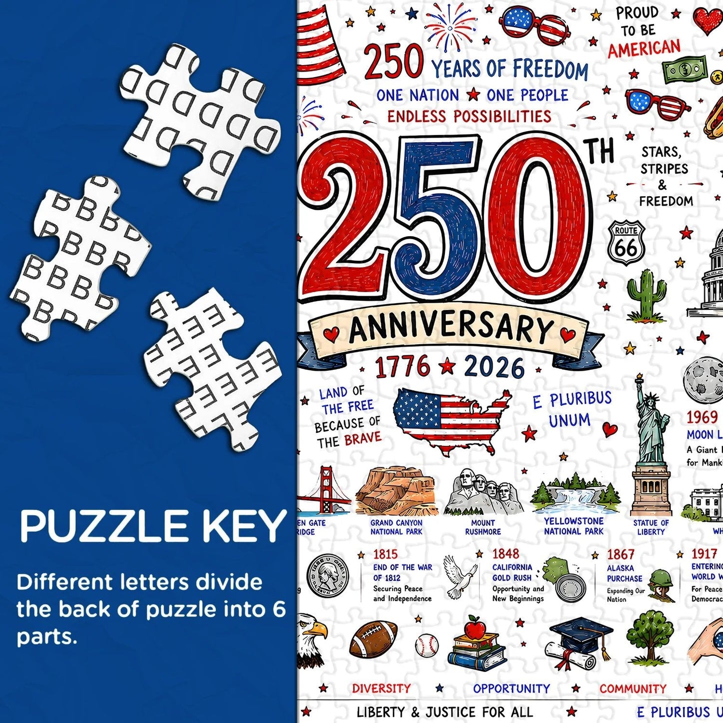 🔥250th Anniversary 70% OFF -🧩 Patriotic America Jigsaw Puzzle 1000 Pieces 🎁 Buy 2 Free Shipping