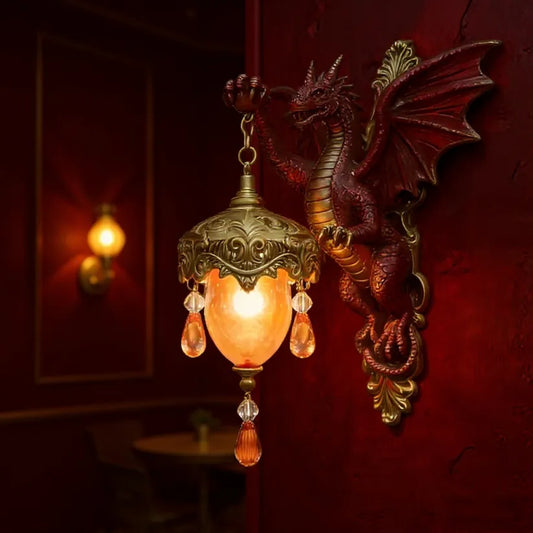 🔥HOT SALE 49% OFF-🐉 Crimson Dragon Wall Lantern