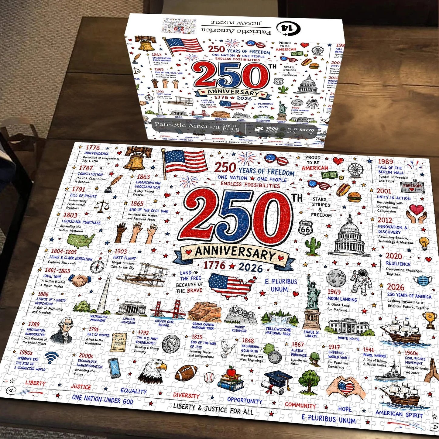 🔥250th Anniversary 70% OFF -🧩 Patriotic America Jigsaw Puzzle 1000 Pieces 🎁 Buy 2 Free Shipping