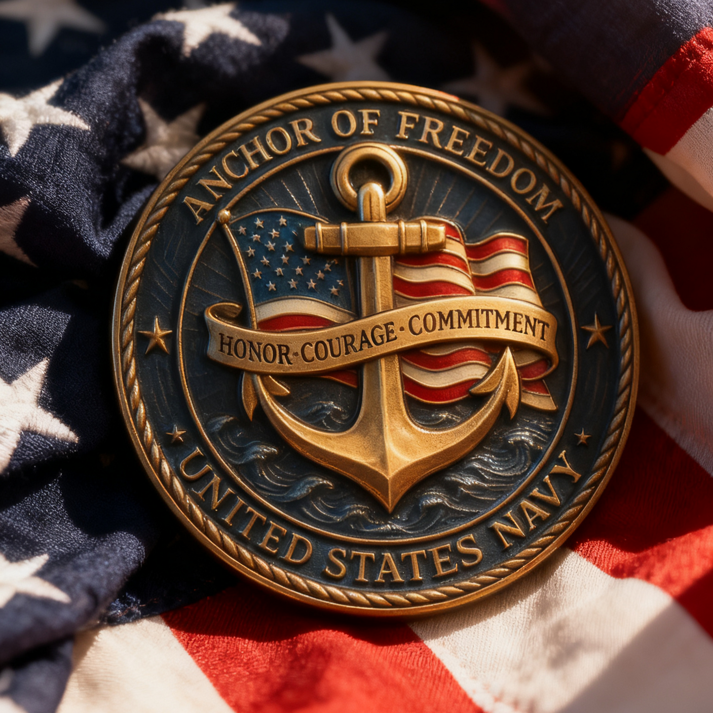 🇺🇸U.S. Navy Commemorative Cap & Coin – Anchor of Freedom⚓
