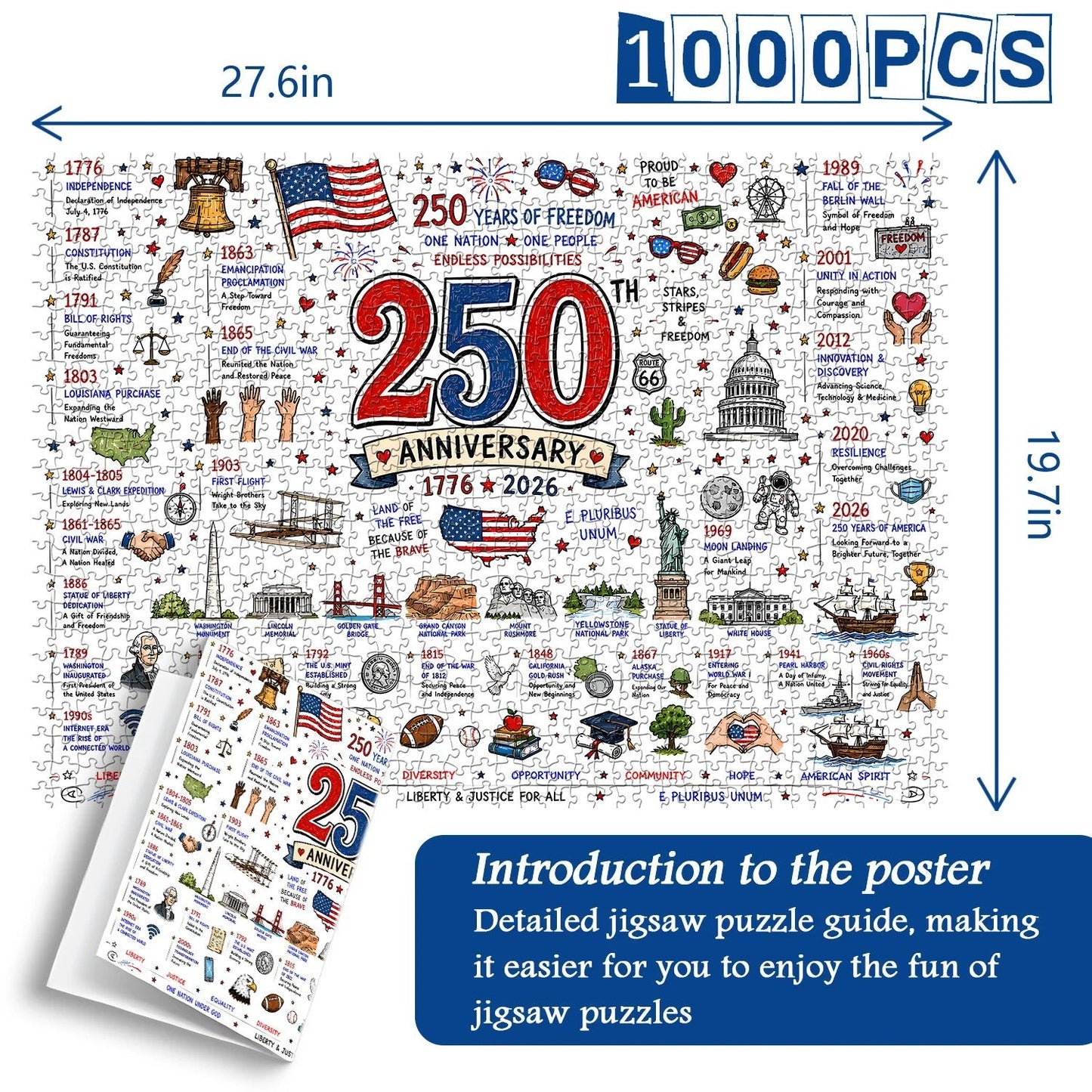 🔥250th Anniversary 70% OFF -🧩 Patriotic America Jigsaw Puzzle 1000 Pieces 🎁 Buy 2 Free Shipping