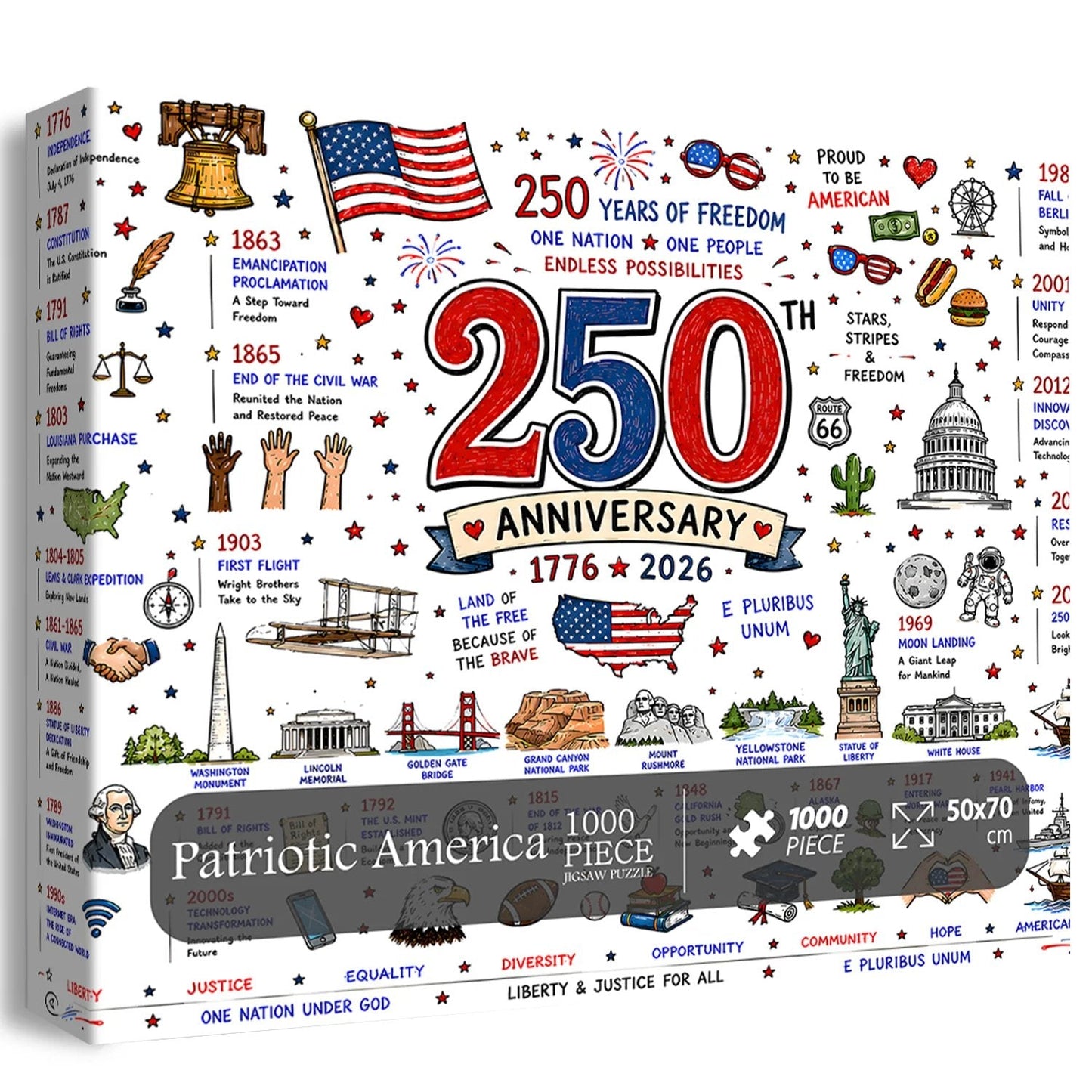 🔥250th Anniversary 70% OFF -🧩 Patriotic America Jigsaw Puzzle 1000 Pieces 🎁 Buy 2 Free Shipping