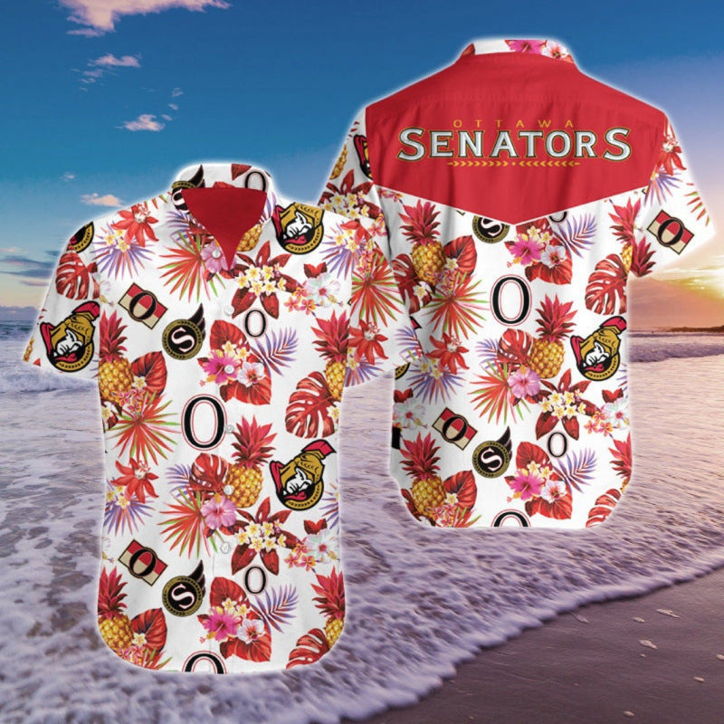 NHL Team Spirit Hawaiian Shirt – Vintage Hockey Fan Button Up Shirt