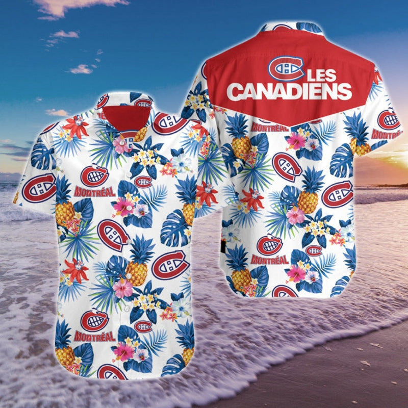 NHL Team Spirit Hawaiian Shirt – Vintage Hockey Fan Button Up Shirt