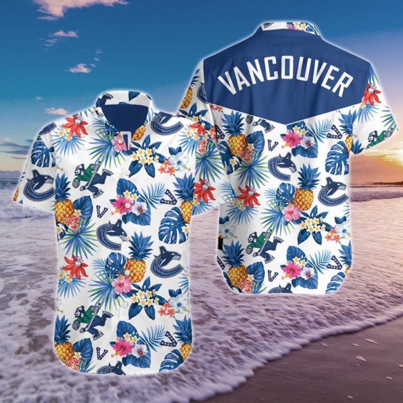 NHL Team Spirit Hawaiian Shirt – Vintage Hockey Fan Button Up Shirt