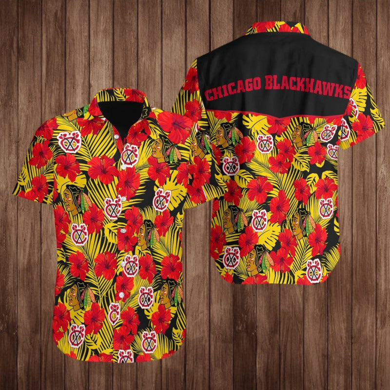 NHL Team Spirit Hawaiian Shirt – Vintage Hockey Fan Button Up Shirt