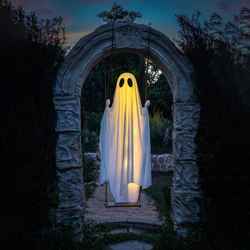 Hanging Swing Ghost Decoration Halloween 2026 Porch Lights