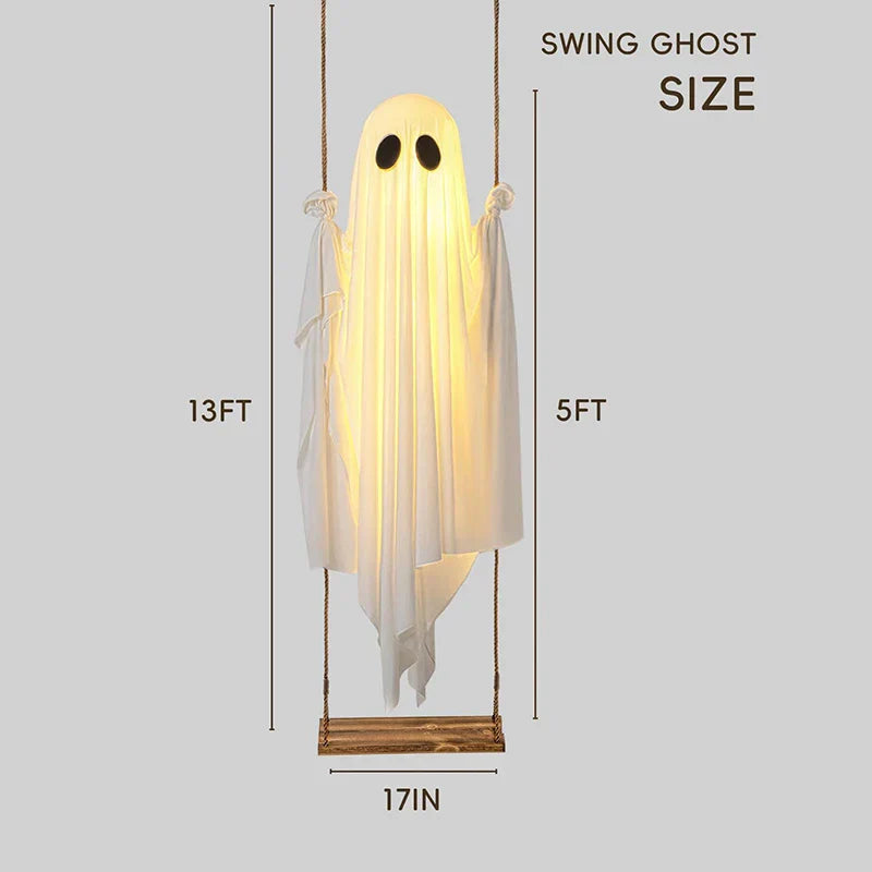 Hanging Swing Ghost Decoration Halloween 2026 Porch Lights